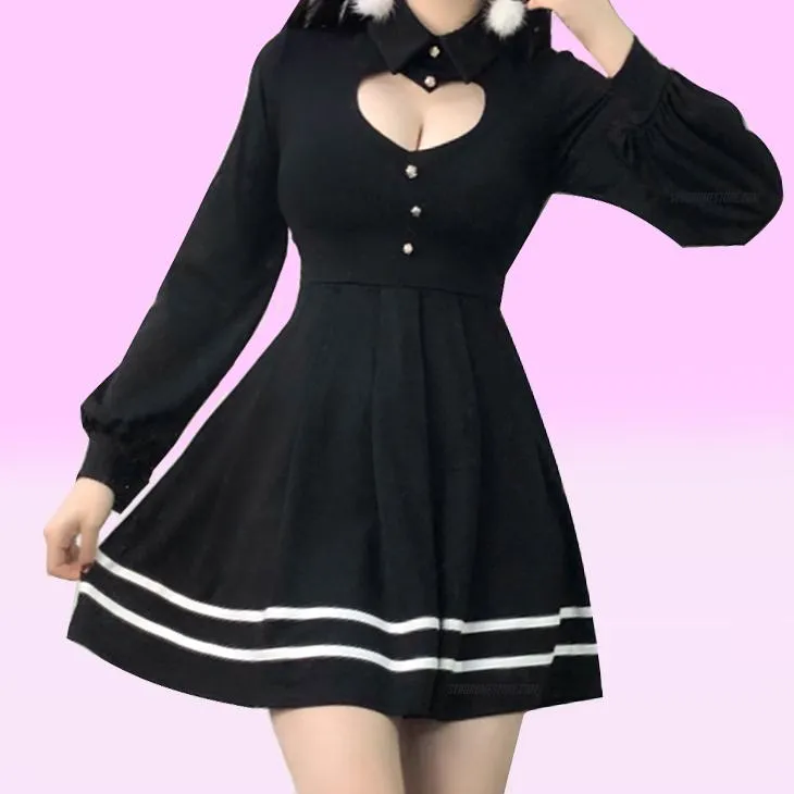 Heart Keyhole Hollow Dress SD01286