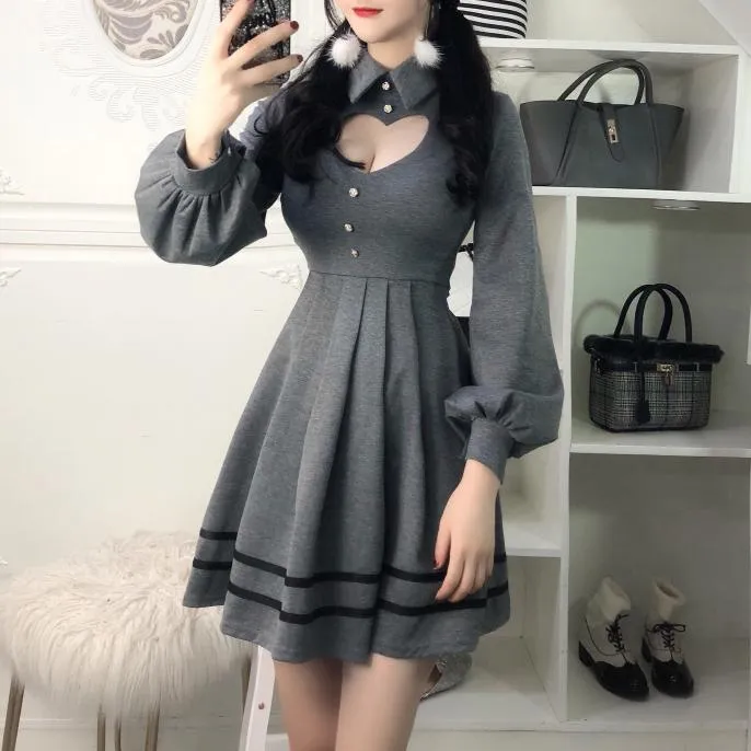 Heart Keyhole Hollow Dress SD01286
