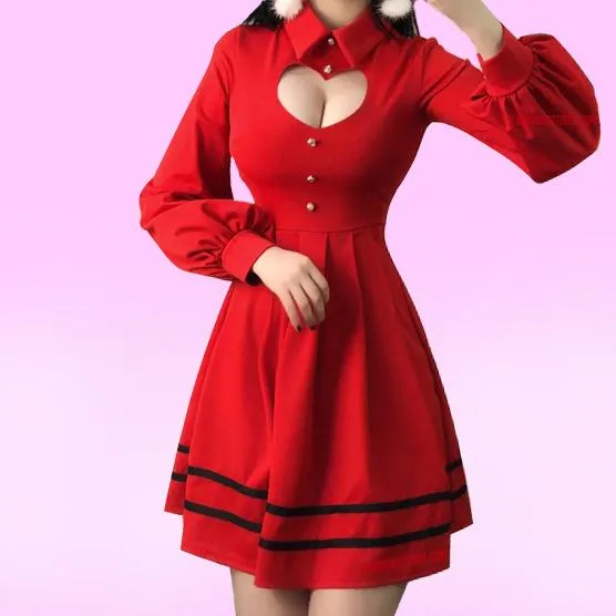 Heart Keyhole Hollow Dress SD01286