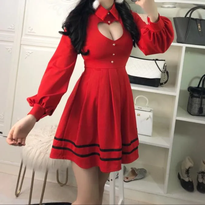 Heart Keyhole Hollow Dress SD01286