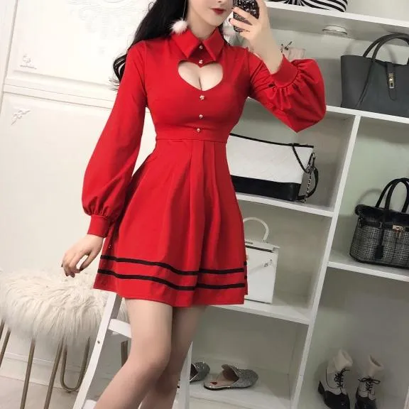 Heart Keyhole Hollow Dress SD01286