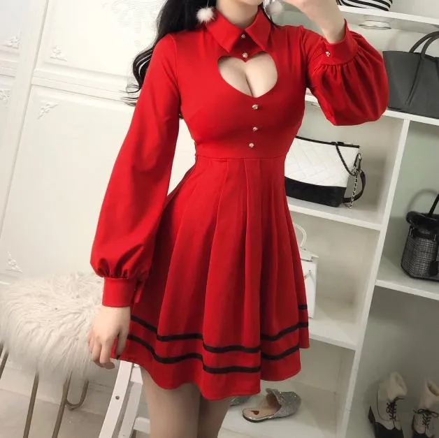Heart Keyhole Hollow Dress SD01286