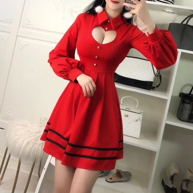 Heart Keyhole Hollow Dress SD01286