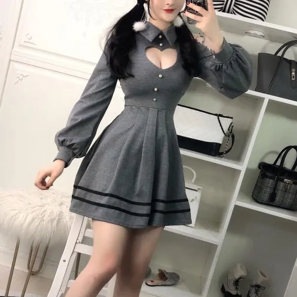 Heart Keyhole Hollow Dress SD01286