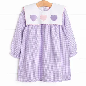 Heart's Desire Embroidered Dress, Purple