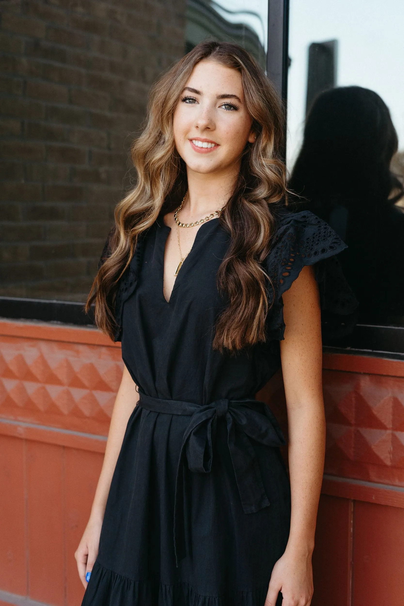 ILD3931 Blk Maxi Cotton Dress