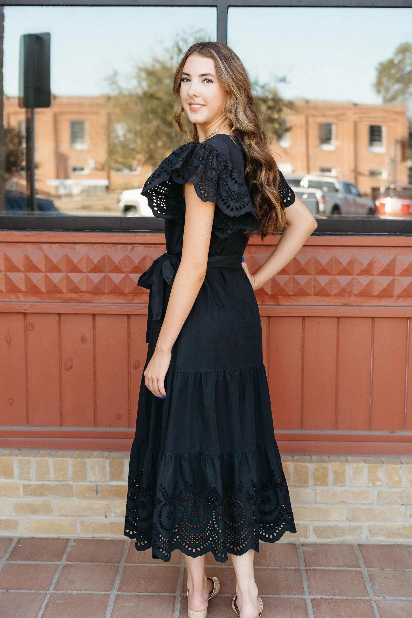ILD3931 Blk Maxi Cotton Dress