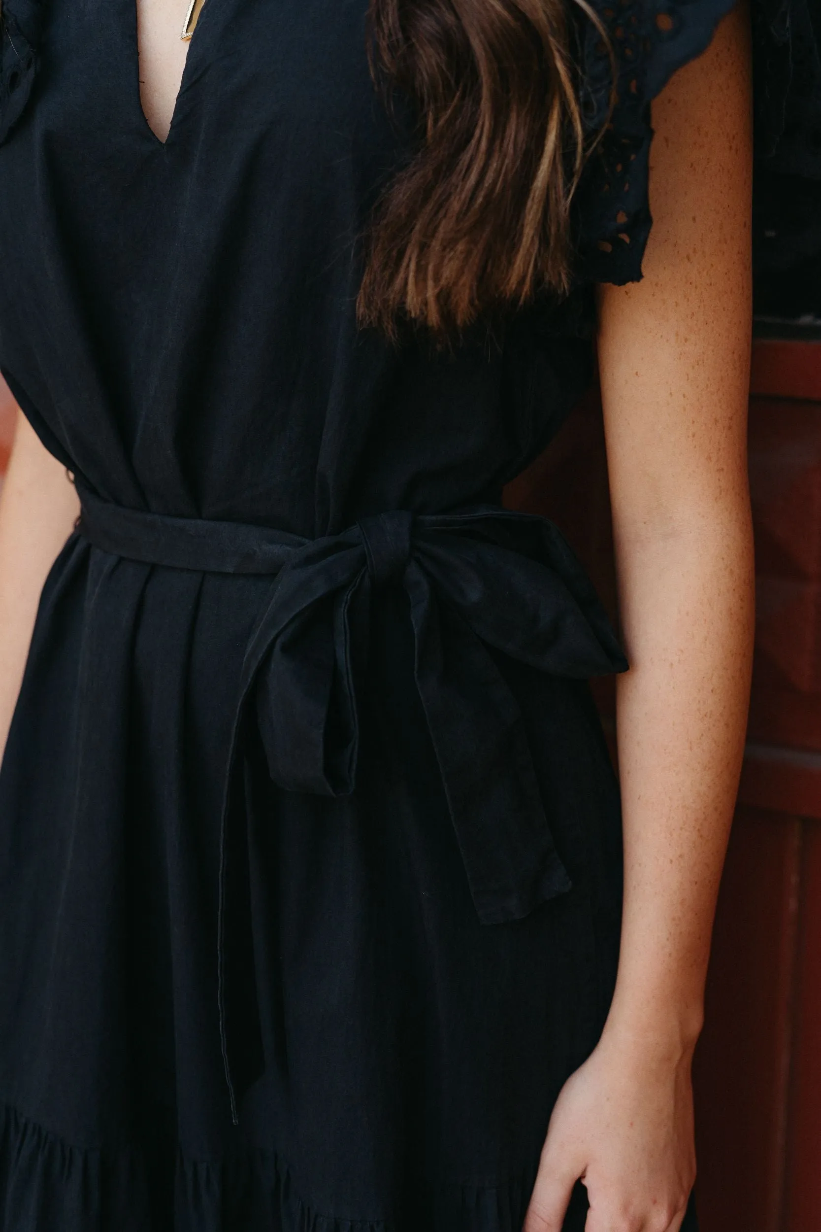ILD3931 Blk Maxi Cotton Dress