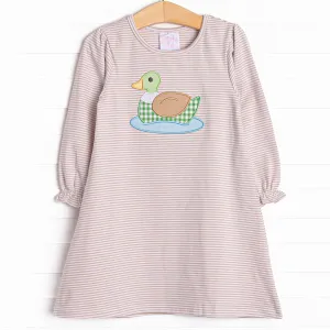 In the Pond Applique Dress, Tan