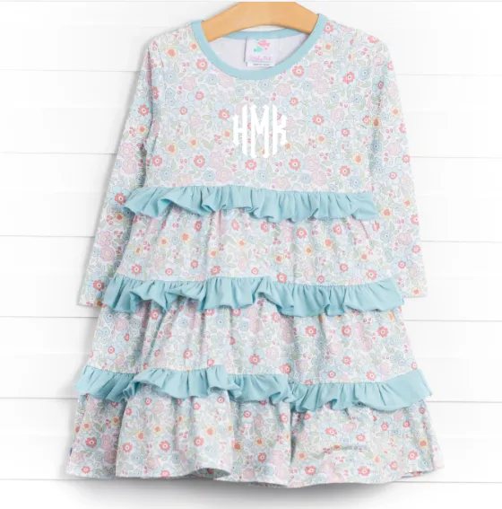 Kaleidoscopic Blossom Dress, Blue
