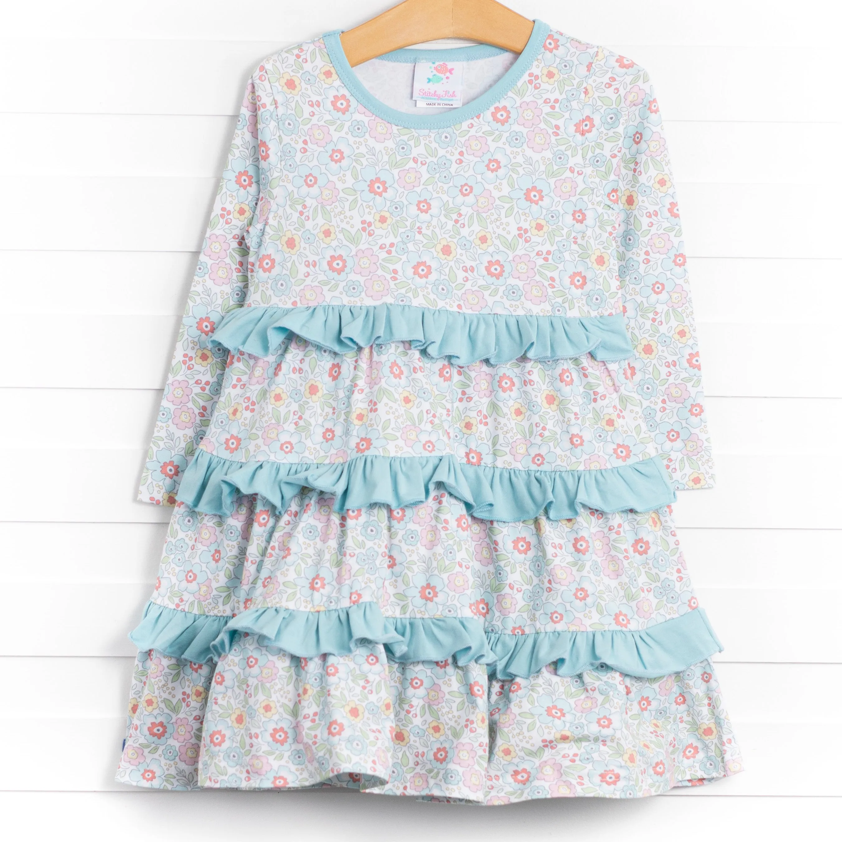Kaleidoscopic Blossom Dress, Blue