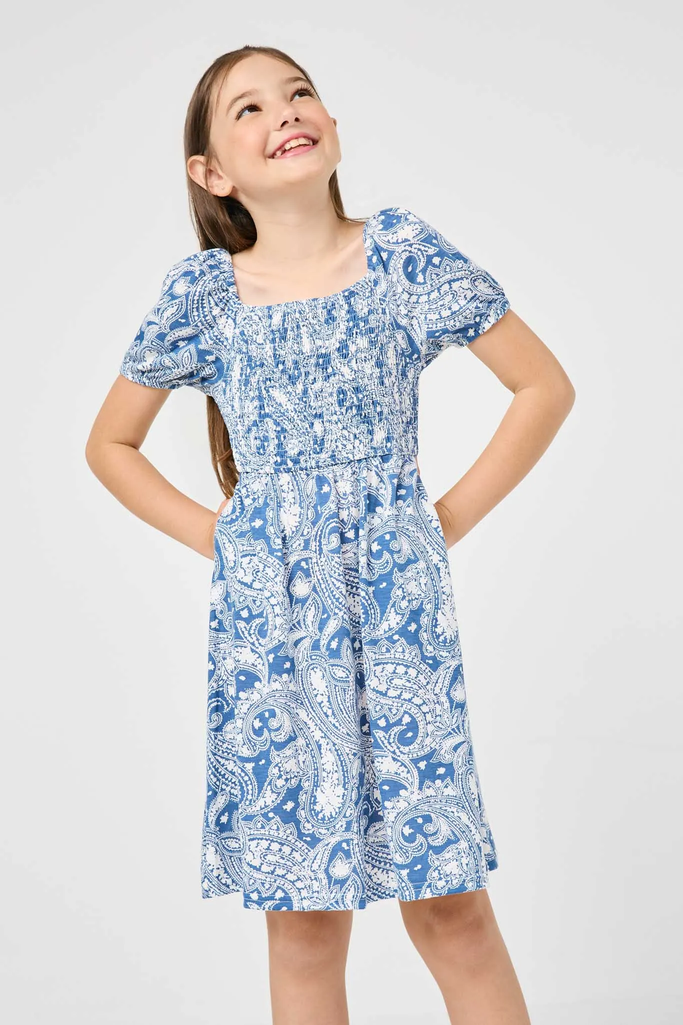 Knit Paisley Print Midi Dress