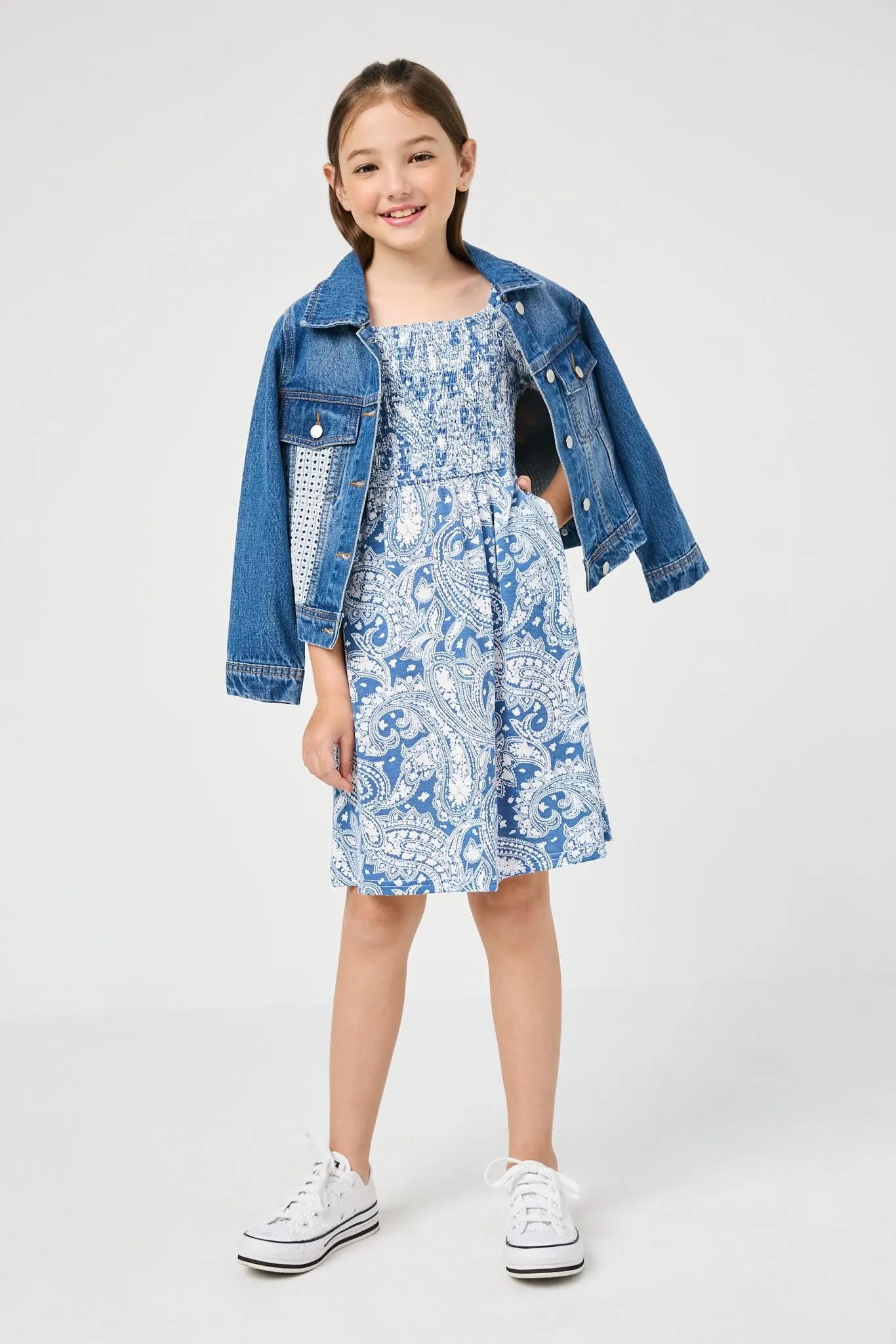 Knit Paisley Print Midi Dress