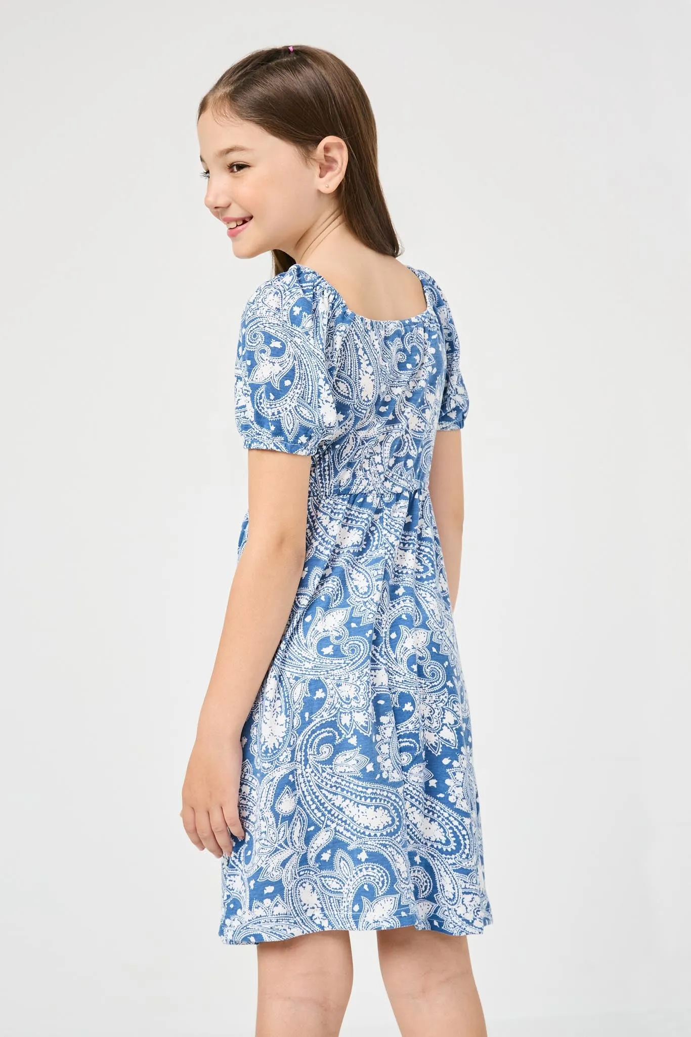 Knit Paisley Print Midi Dress
