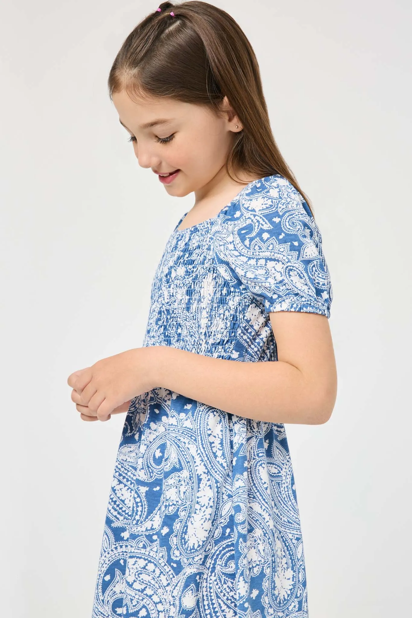 Knit Paisley Print Midi Dress