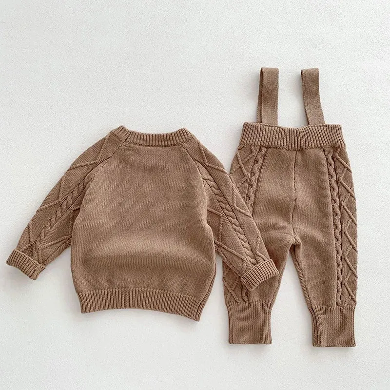 Knitted Top and Overall Set