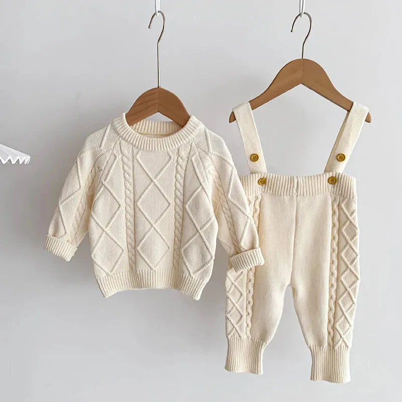 Knitted Top and Overall Set