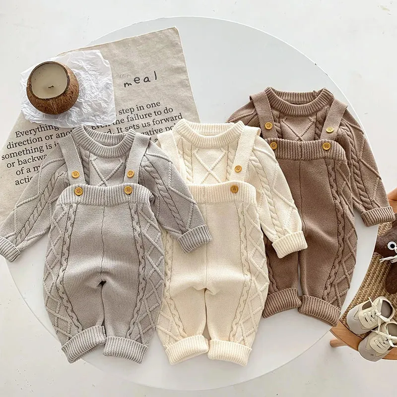 Knitted Top and Overall Set