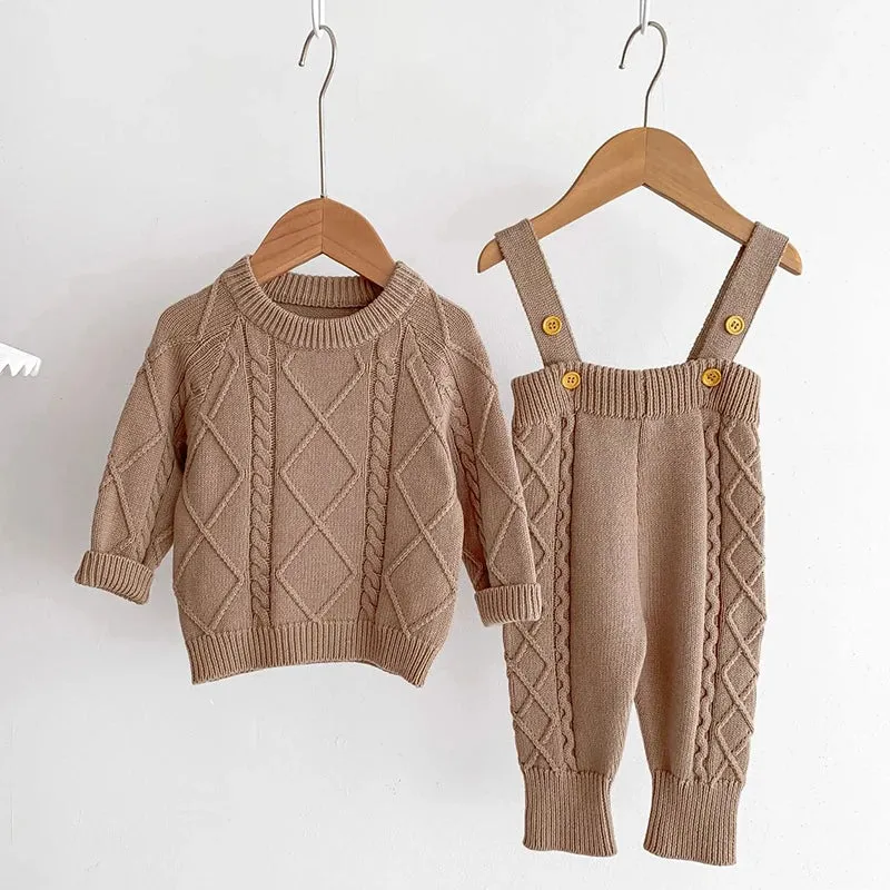 Knitted Top and Overall Set