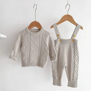Knitted Top and Overall Set