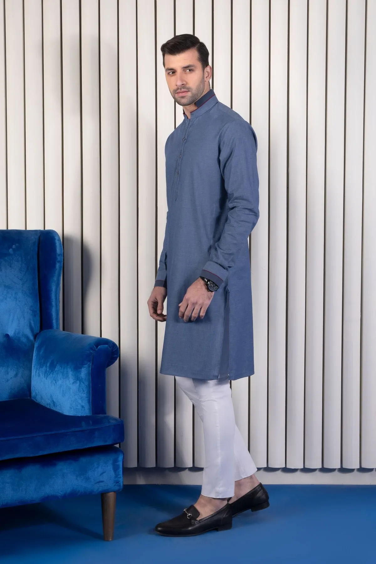 Kurta Eid Wear in Blue Color #M0042