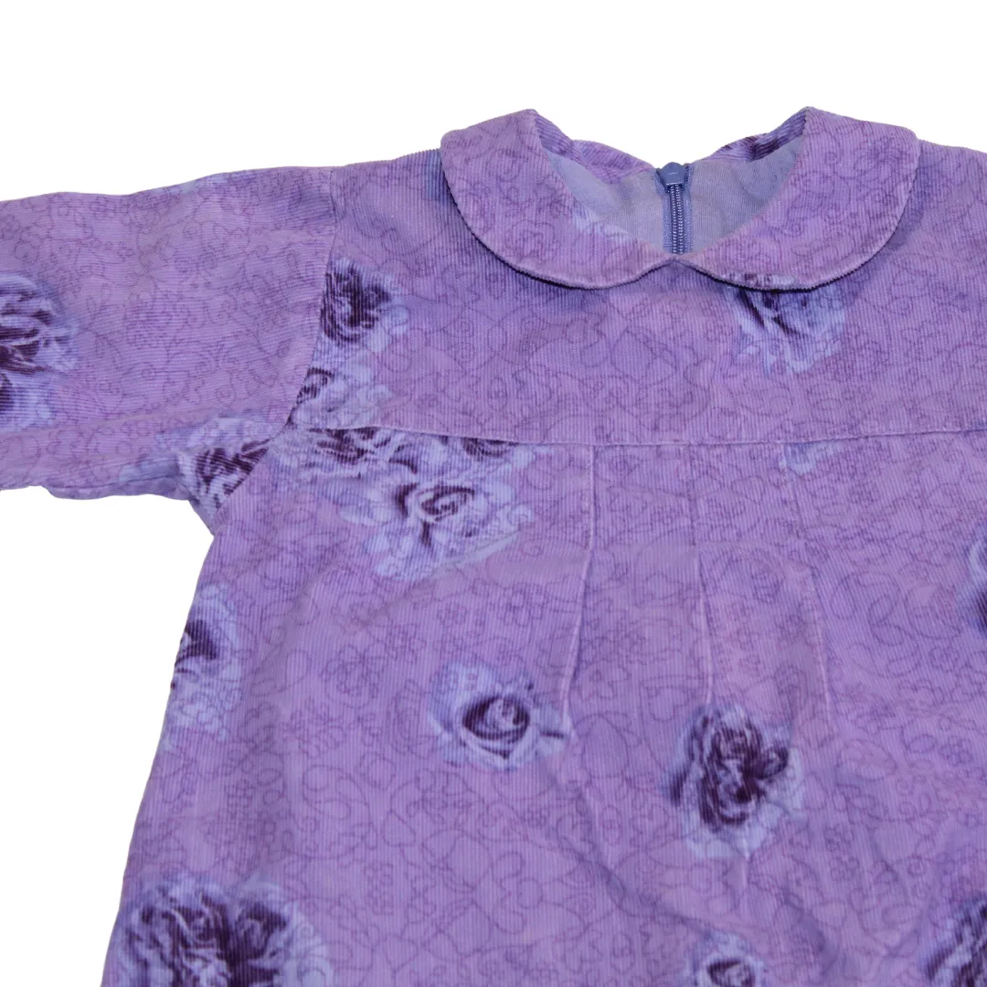 Lilac Cord Rose Cotton Lined Romper