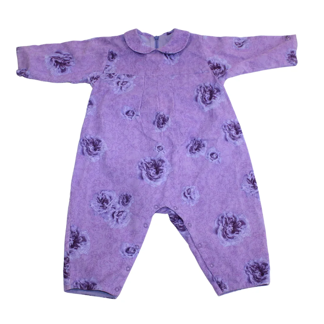 Lilac Cord Rose Cotton Lined Romper