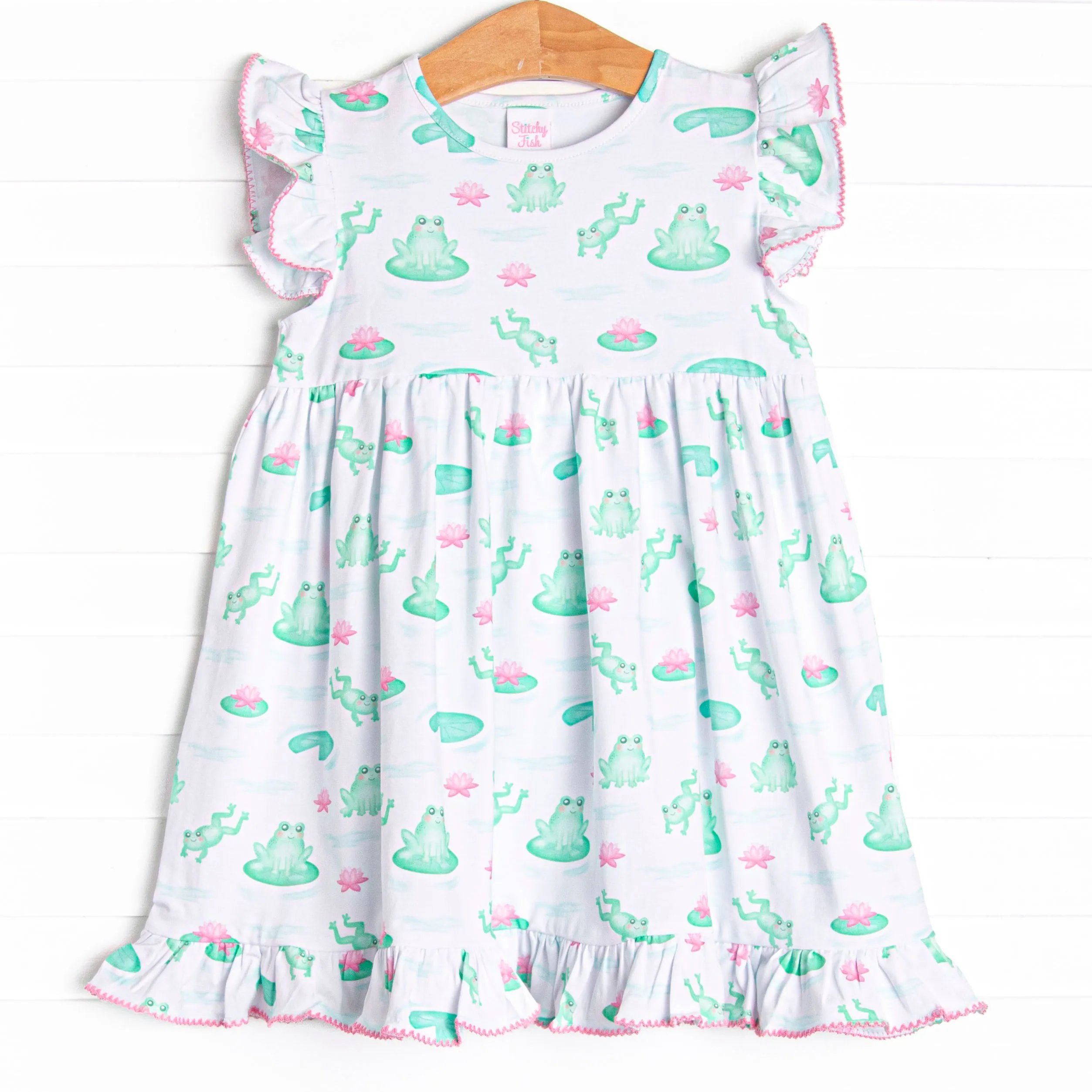 Little Leap Frog Dress, Pink