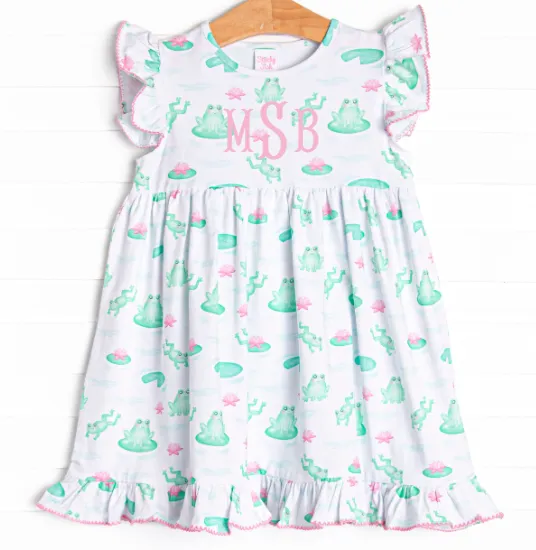 Little Leap Frog Dress, Pink