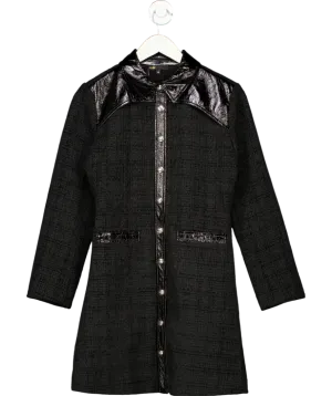 Maje Black Button Down Knit Dress UK 8