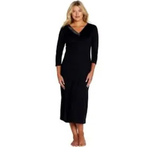 Marelle Audrey 3/4 Sleeve Sleepwear Gown BLACK XL Style #AUD-265 NEW
