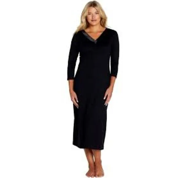 Marelle Audrey 3/4 Sleeve Sleepwear Gown BLACK XL Style #AUD-265 NEW
