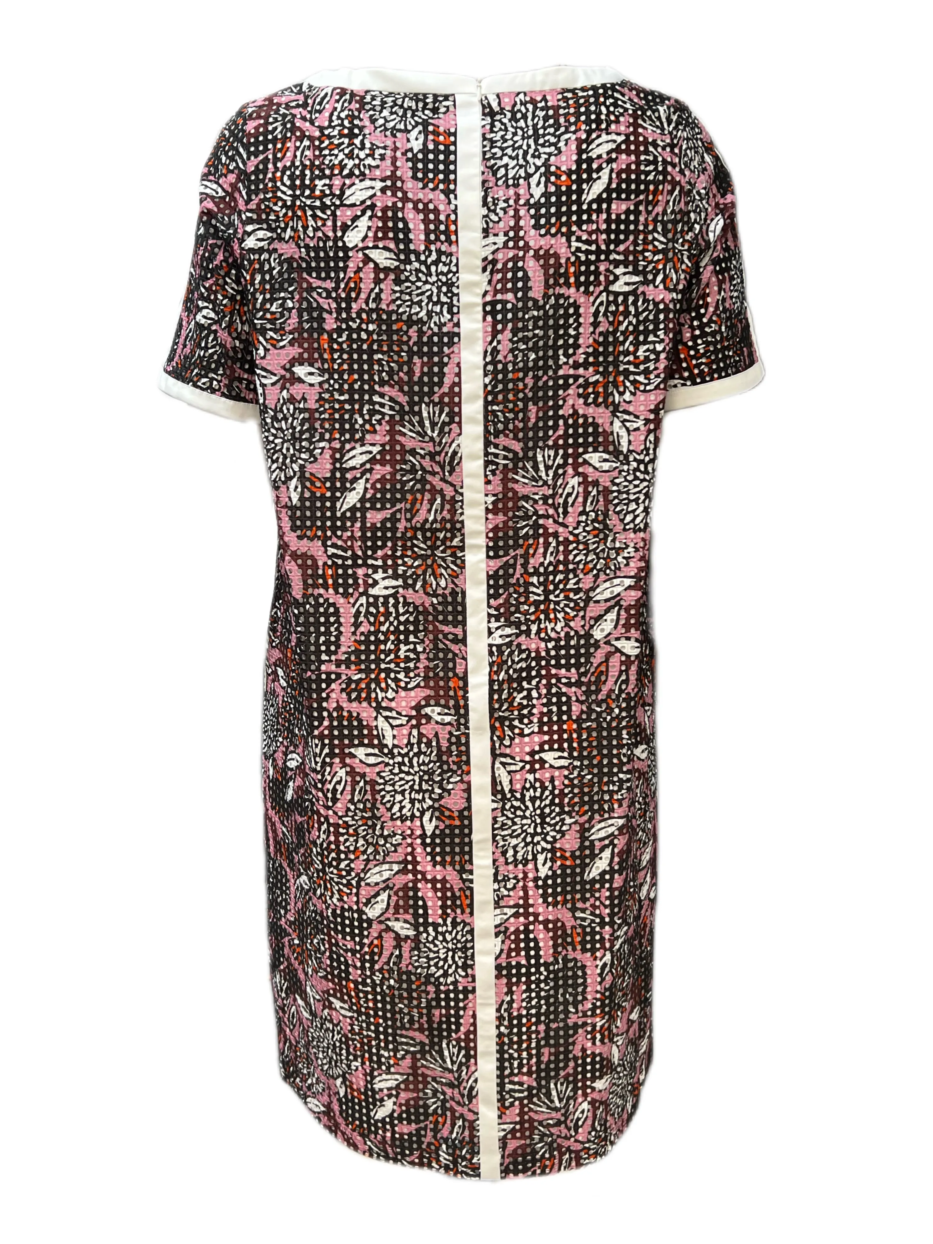 MARINA RINALDI Women's Bordeaux Dieci Printed V-Neck Dress $620 NWT
