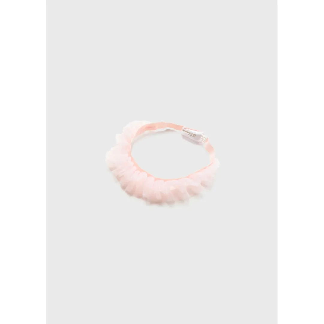 Mayoral Pink Tulle Cotton Romper & Headband