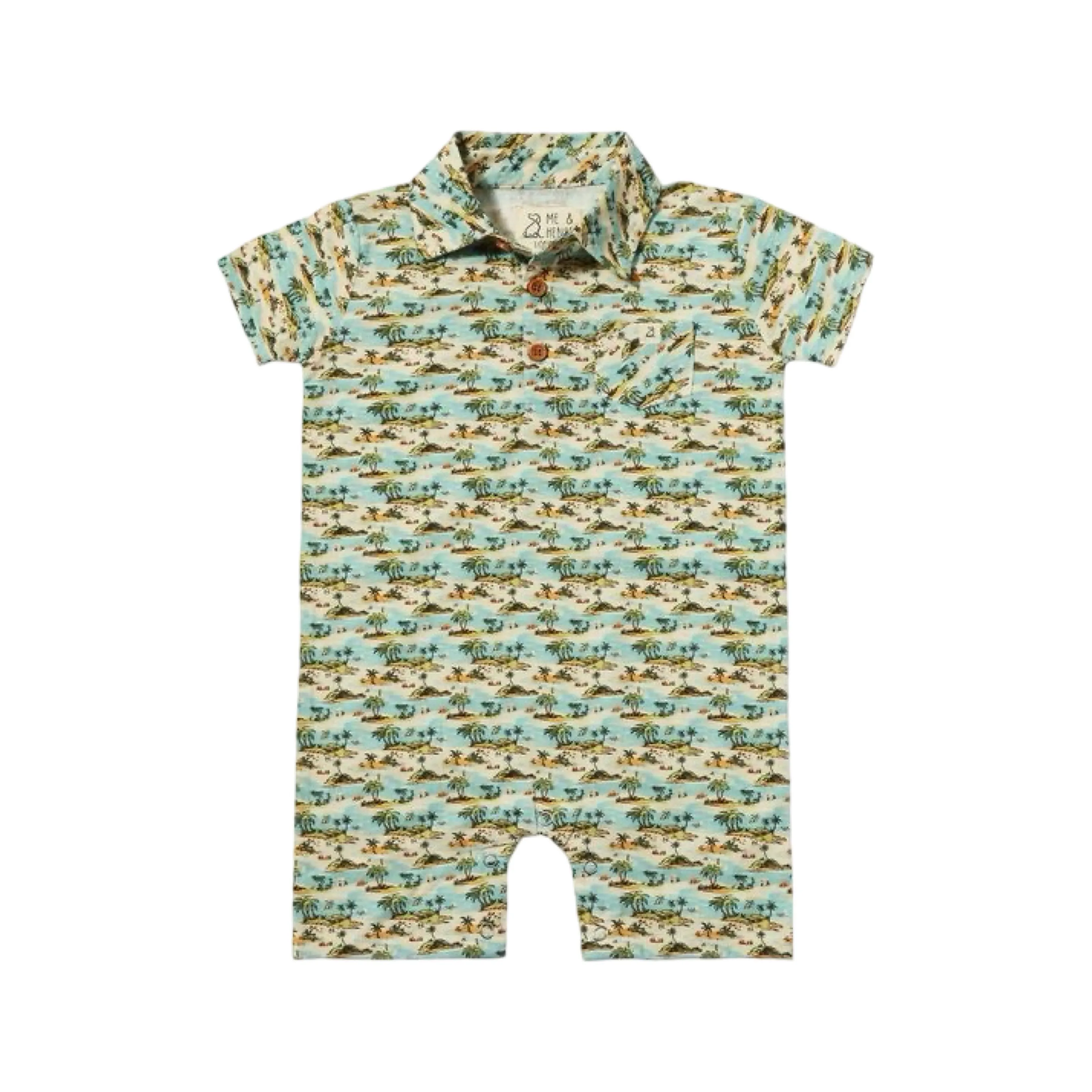 Me & Henry Molokai Romper - Blue Islands