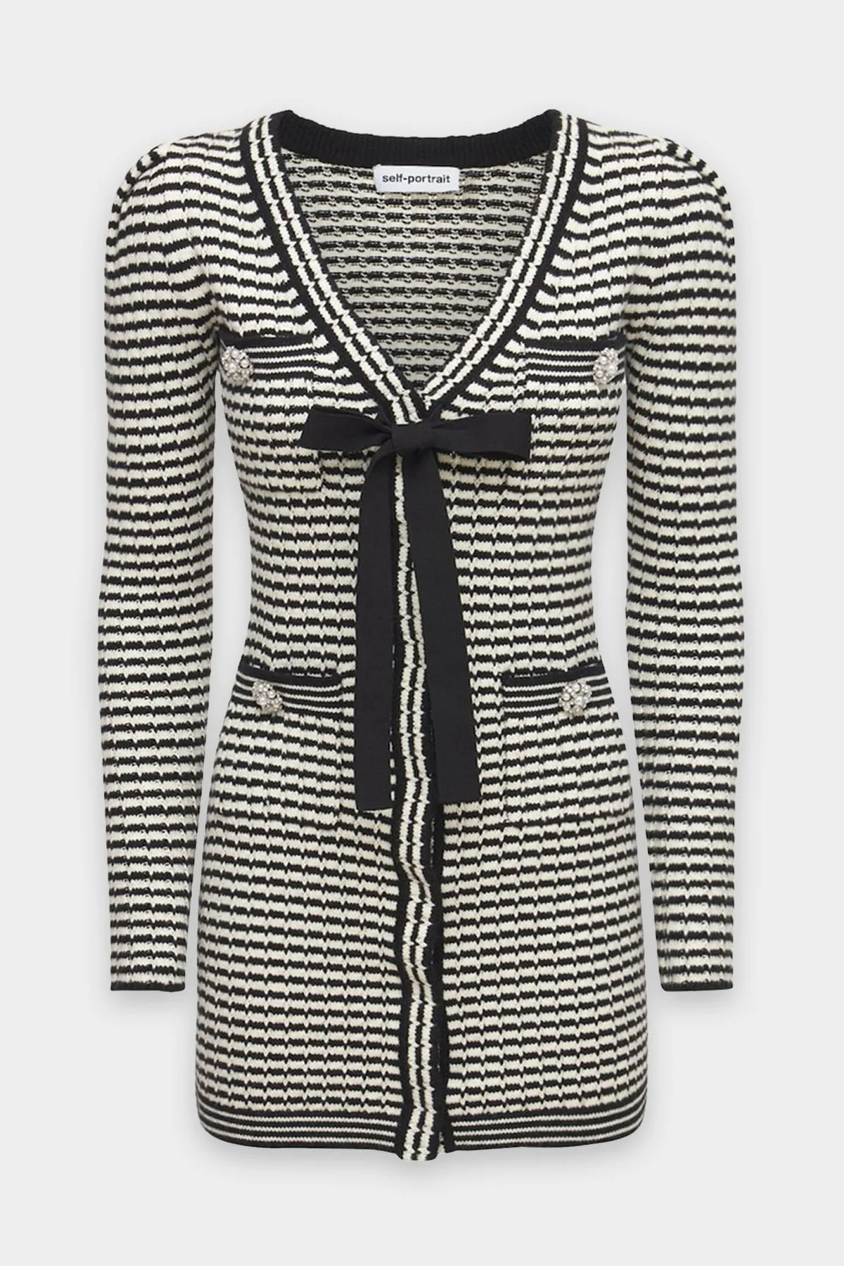 Monochrome Stripe Knit Dress