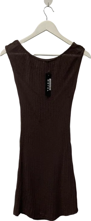 Motelrocks Brown Susannah Dress In Wide Rib Knit UK S
