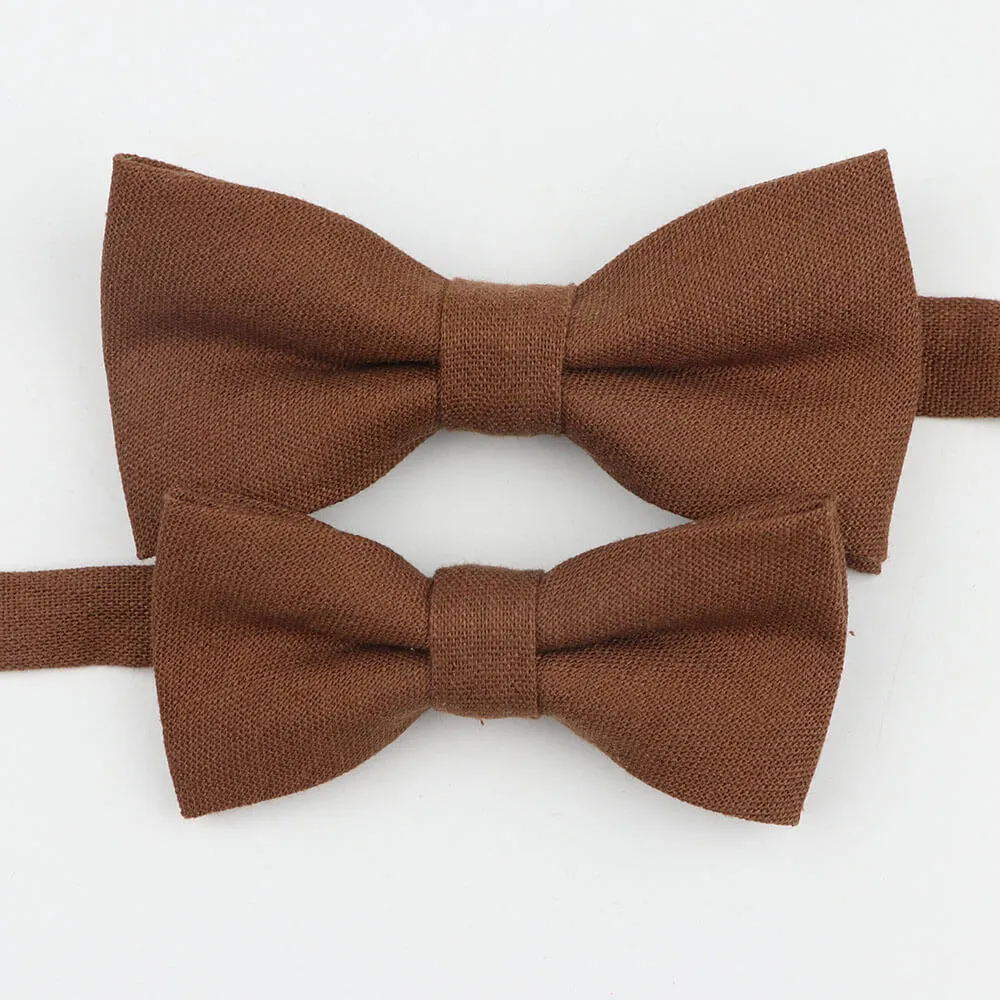 Mr and Master Linen Bow Tie Sets