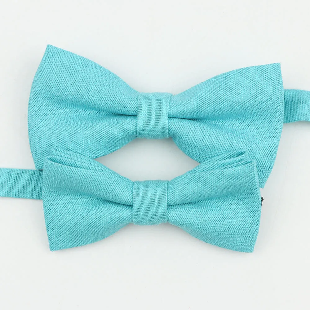 Mr and Master Linen Bow Tie Sets