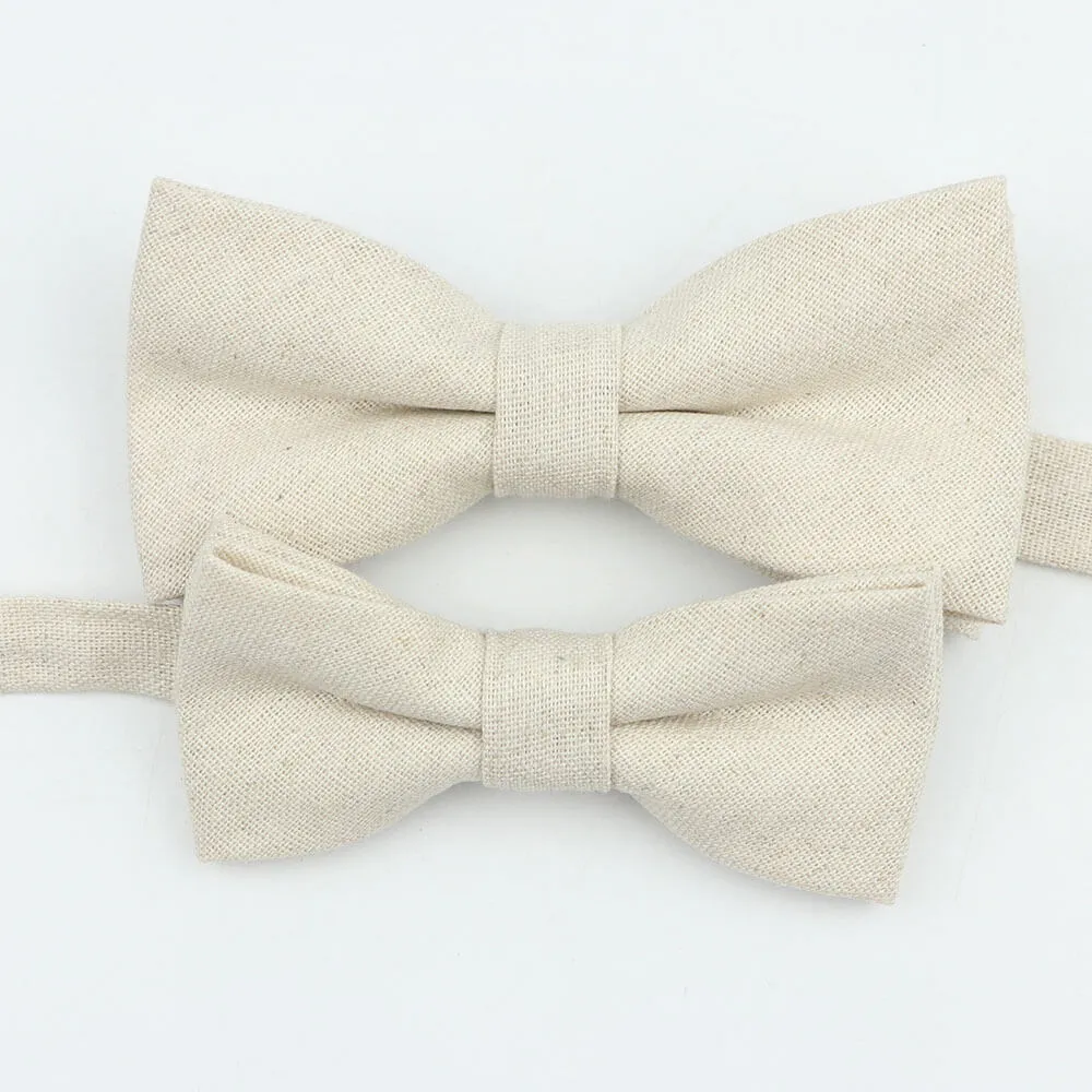 Mr and Master Linen Bow Tie Sets