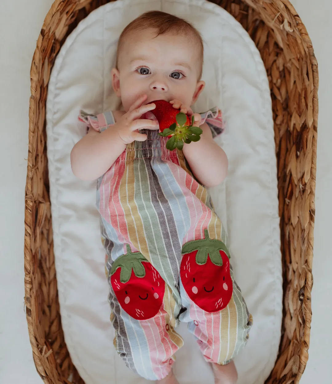 Multicoloured Strawberry Applique Romper