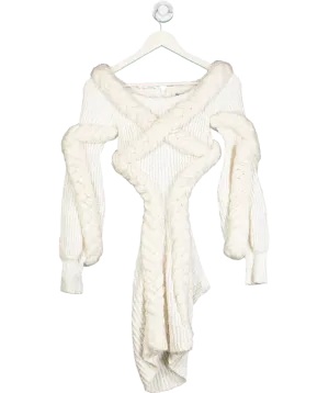 NBD Cream Elsie Boucle Mini Dress UK XS