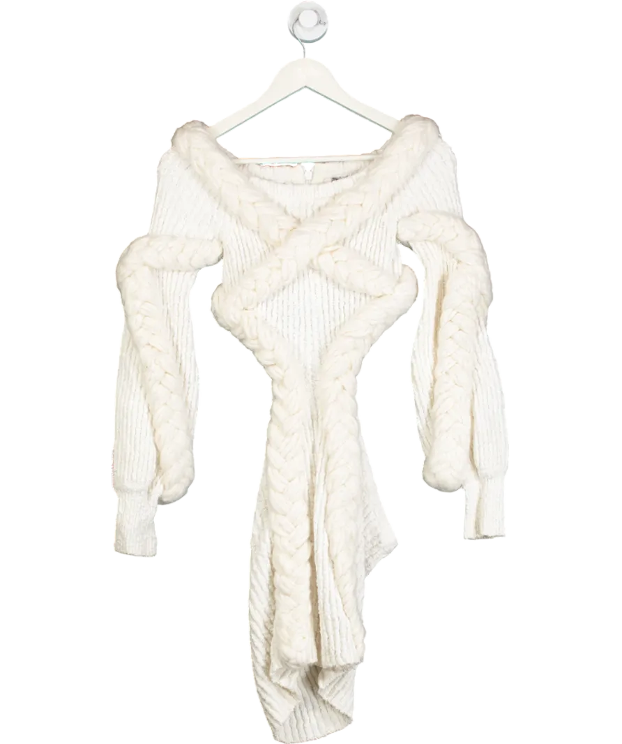 NBD Cream Elsie Boucle Mini Dress UK XS