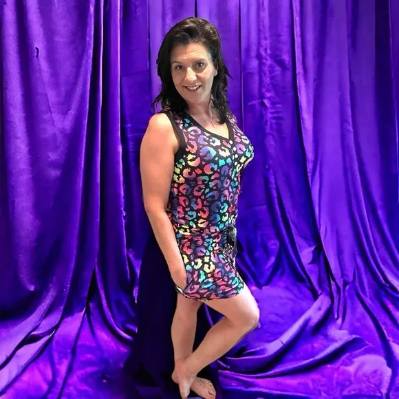 Neon leopard sleeveless short pajama set Shirley &amp; Stone