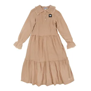 Nude fringed washed dress by Venera Arapu