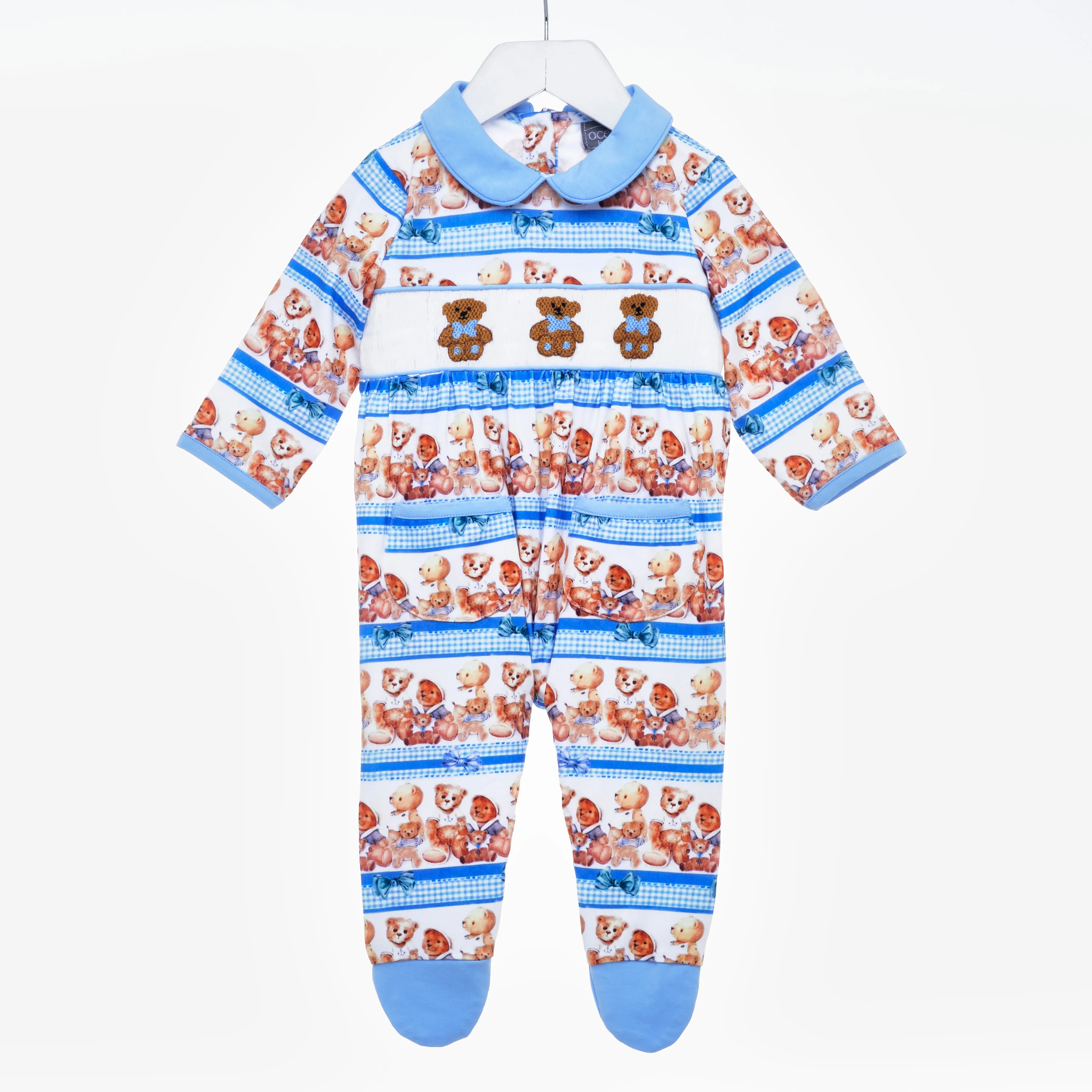 Ocean Baby Boys Smocked 3 Bears Sleepsuit (NB-18M)