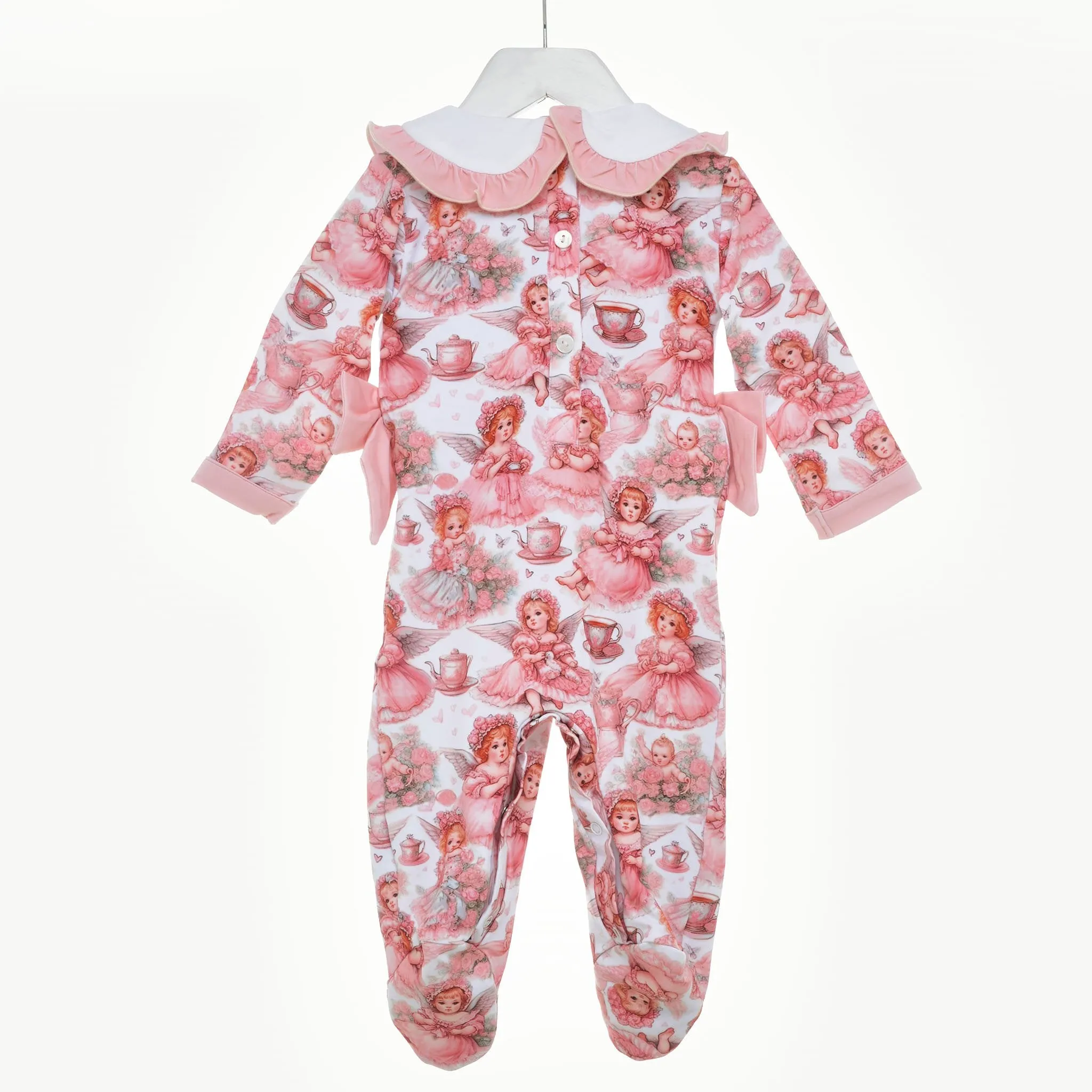 Ocean Baby Girls Fairy Tea Party Smocked Sleepsuit & Headband Set (NB-18M)