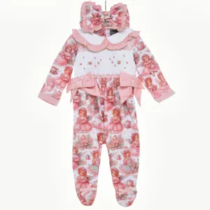 Ocean Baby Girls Fairy Tea Party Smocked Sleepsuit & Headband Set (NB-18M)
