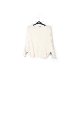 Off-white fine-knit sweater