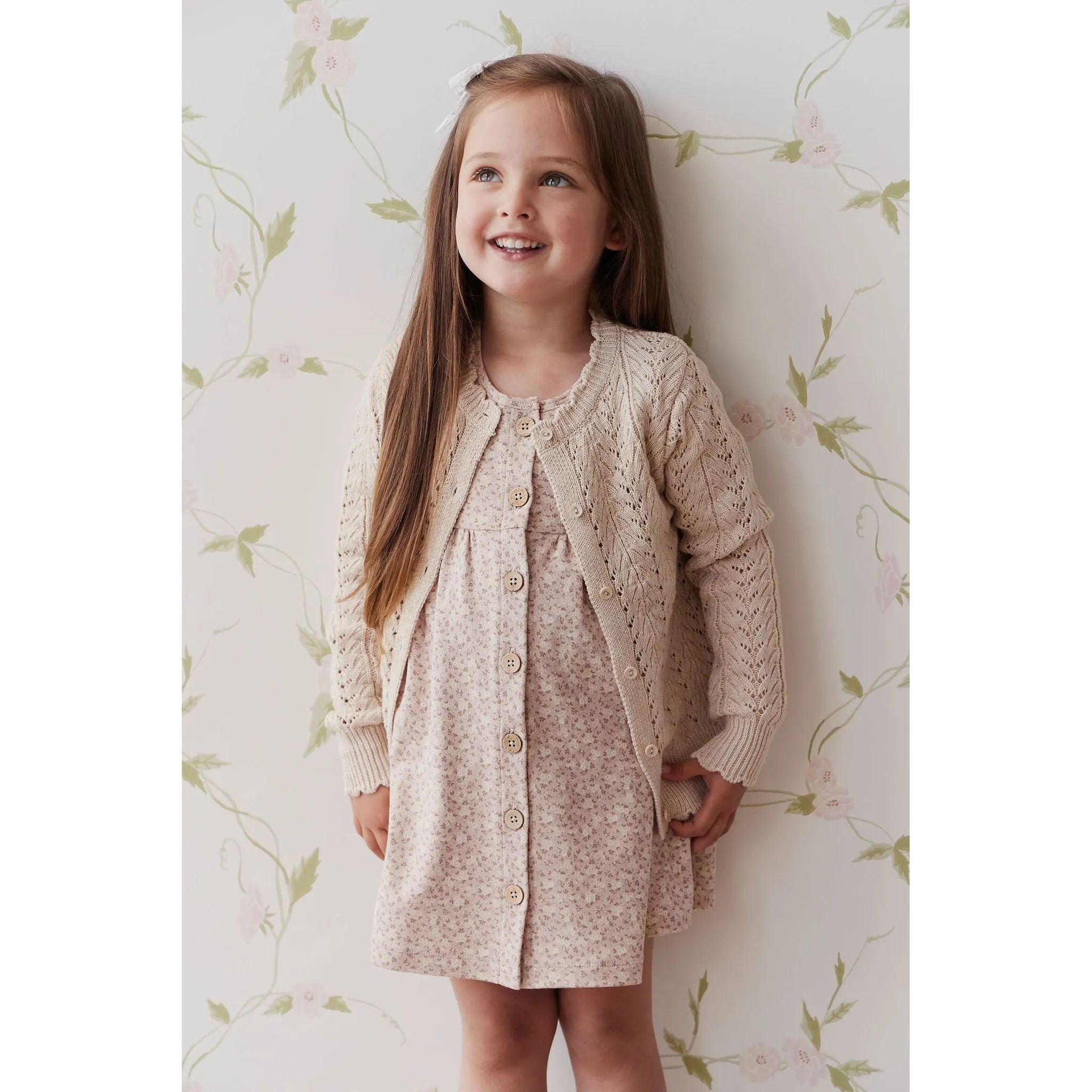 Organic Cotton Poppy Dress - Rosalie Field Rose Dust